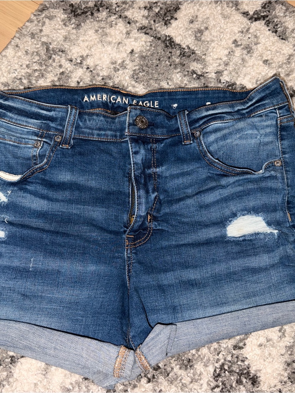 American Eagle Outfitters Women's Dark Blue Denim Shorts